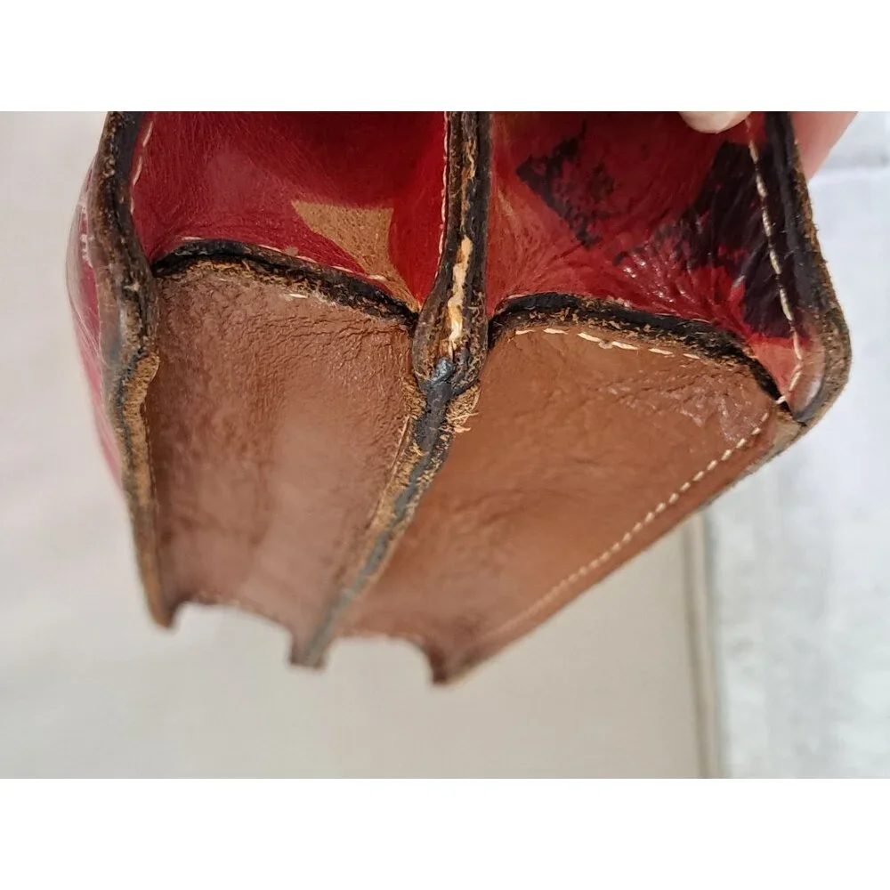 Patricia Nash Floral Leather Wristlet Clutch Bag With Metal Clasp Purse Zip - Picture 10 of 14